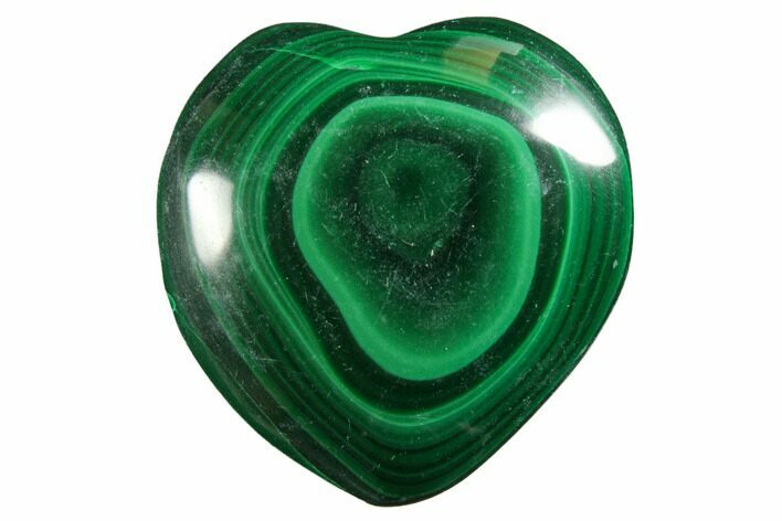 1.4" Polished Malachite Hearts - Photo 1